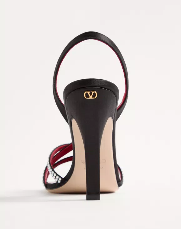 Valentino Dans Le Foyer Satin Sandal With Crystals 105Mm - Image 2